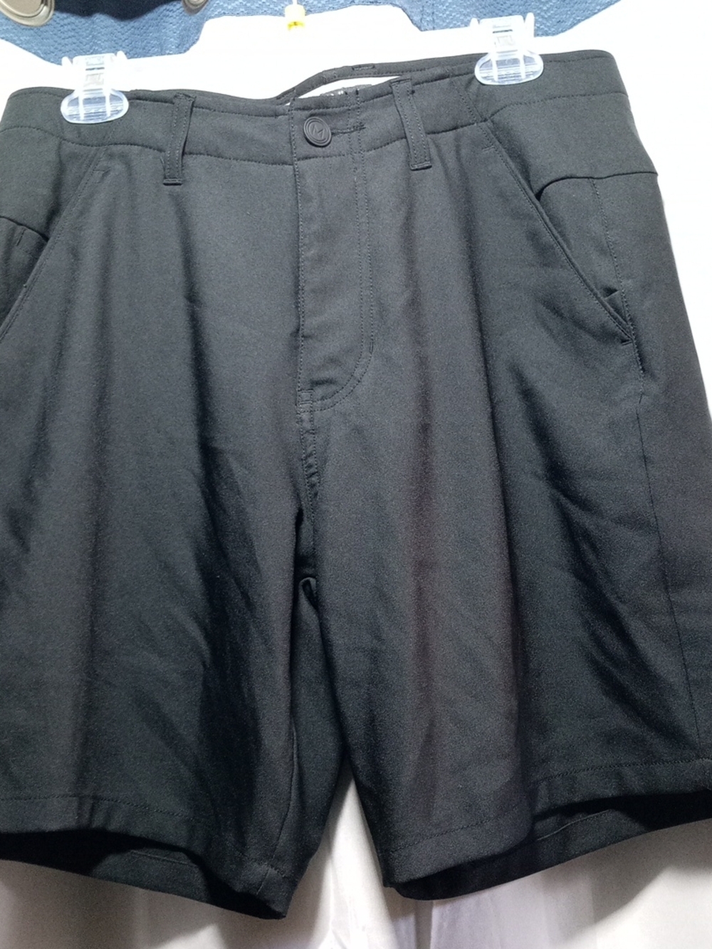 Men's Black Flat Front Performance Shorts